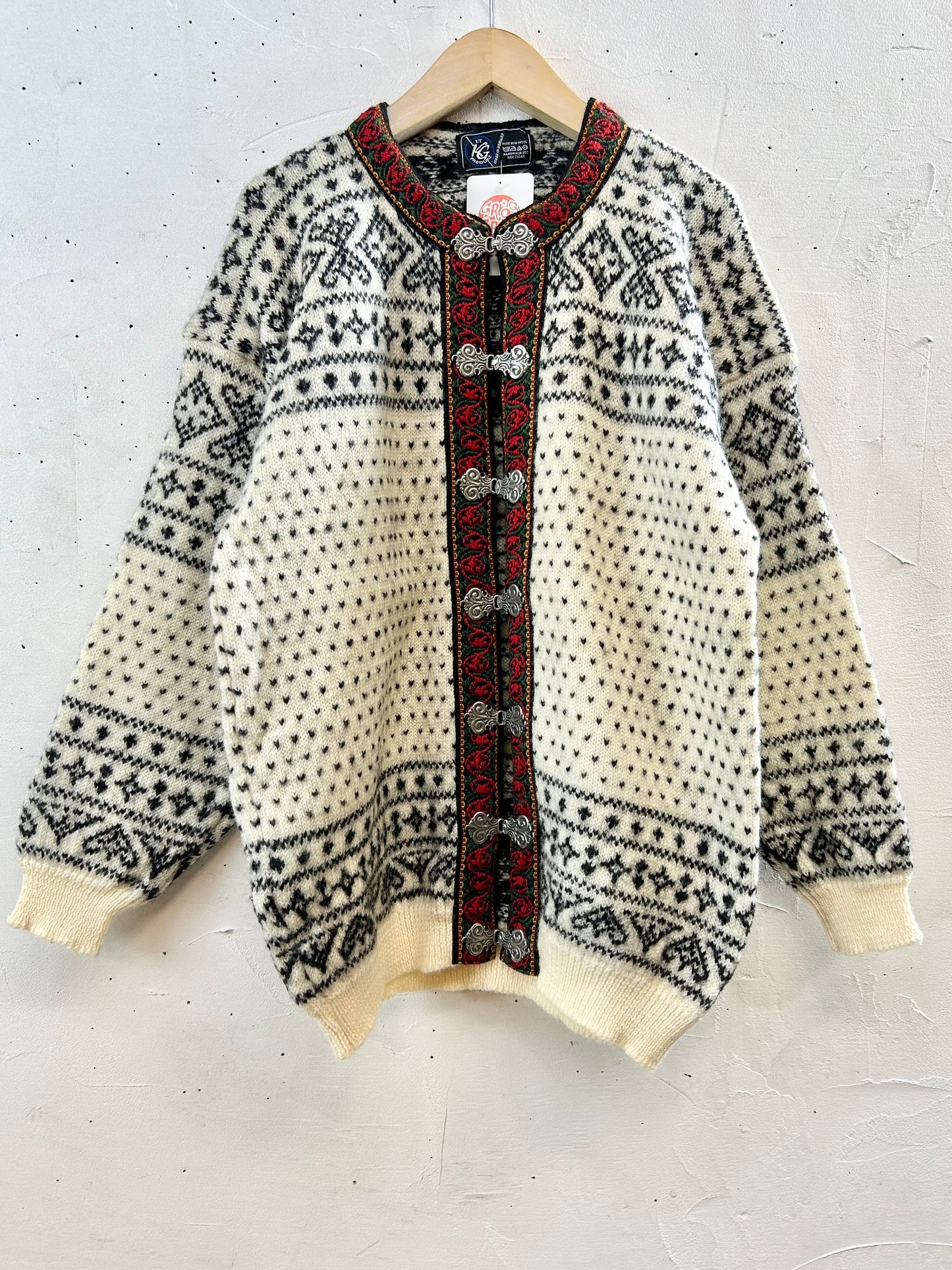 Vintage Nordic Knit Cardigan  MADE IN NORWAY [K28955]