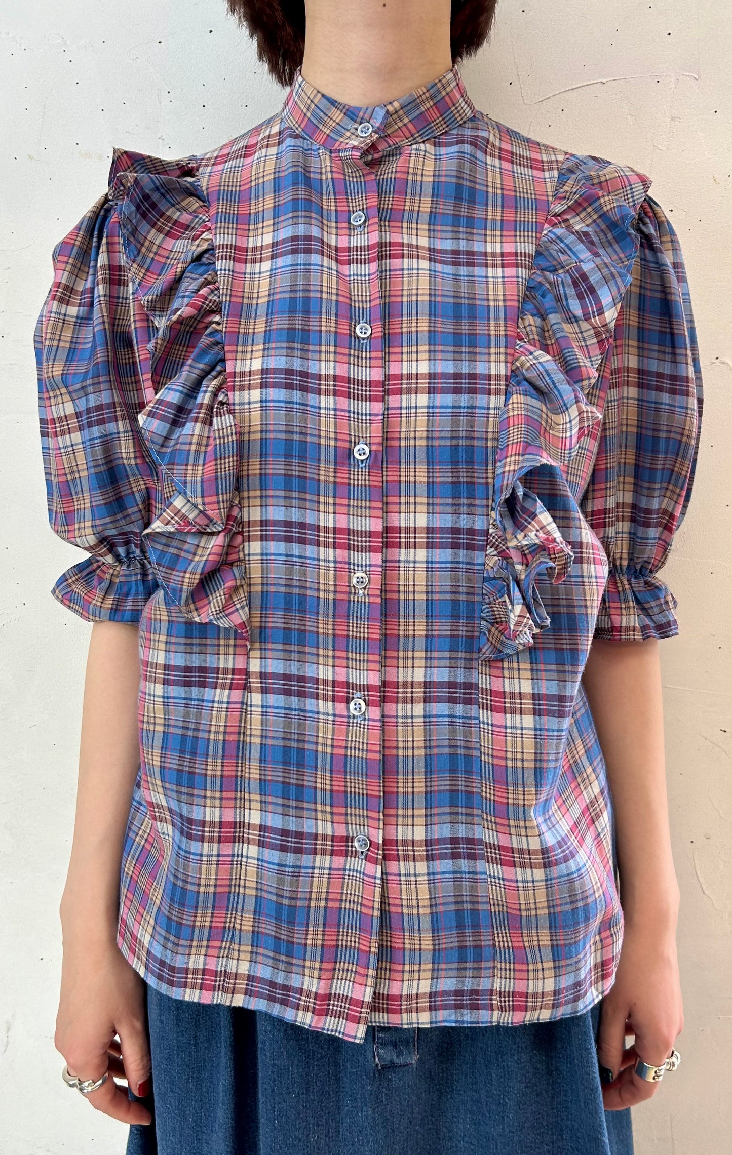 Vintage Plaid Blouse 〜Rhoda Lee〜 [E27194]