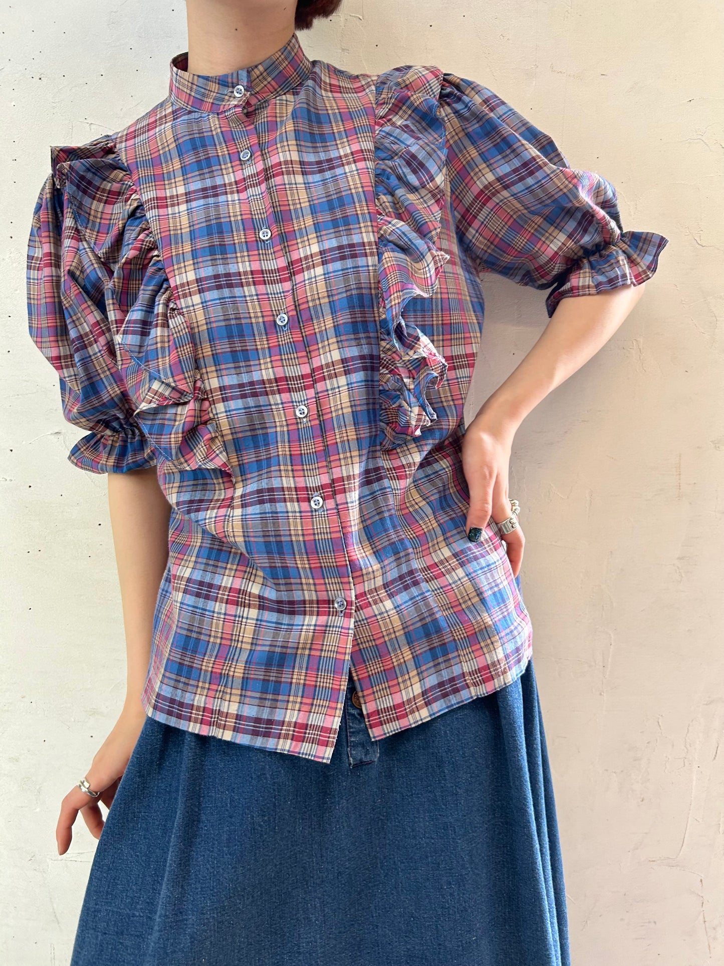 Vintage Plaid Blouse 〜Rhoda Lee〜 [E27194]