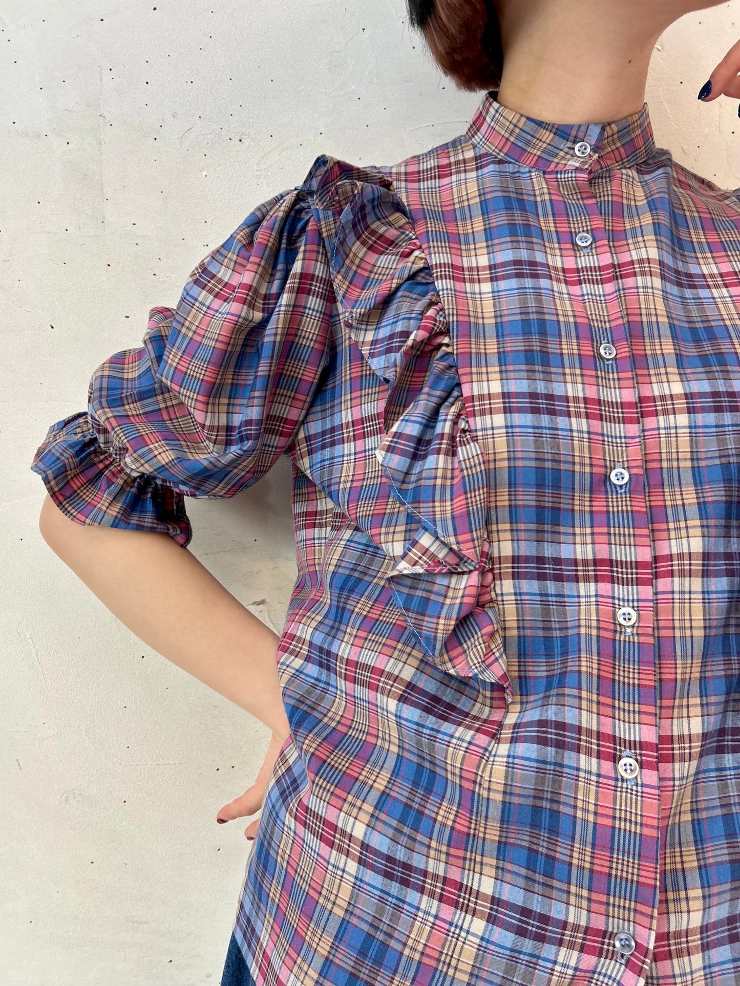 Vintage Plaid Blouse 〜Rhoda Lee〜 [E27194]