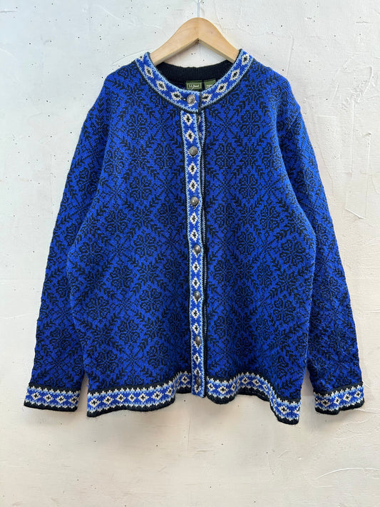 Vintage Nordic Knit Cardigan 〜L.L.Bean〜 [K28953]