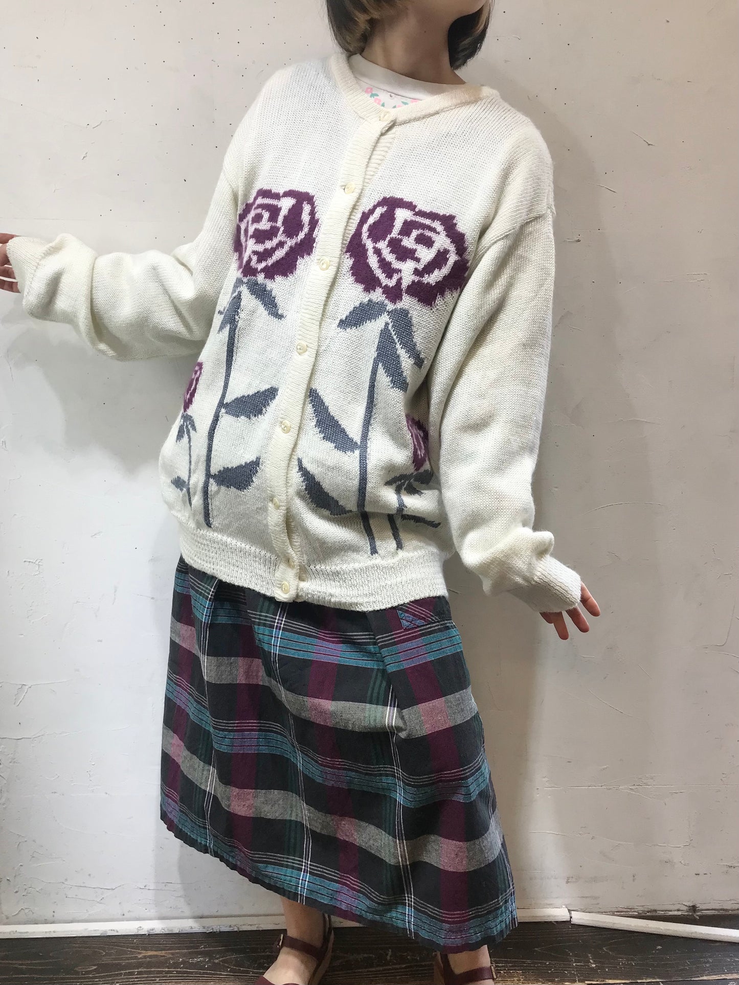 Vintage Angora Knit Cardigan [A26092]