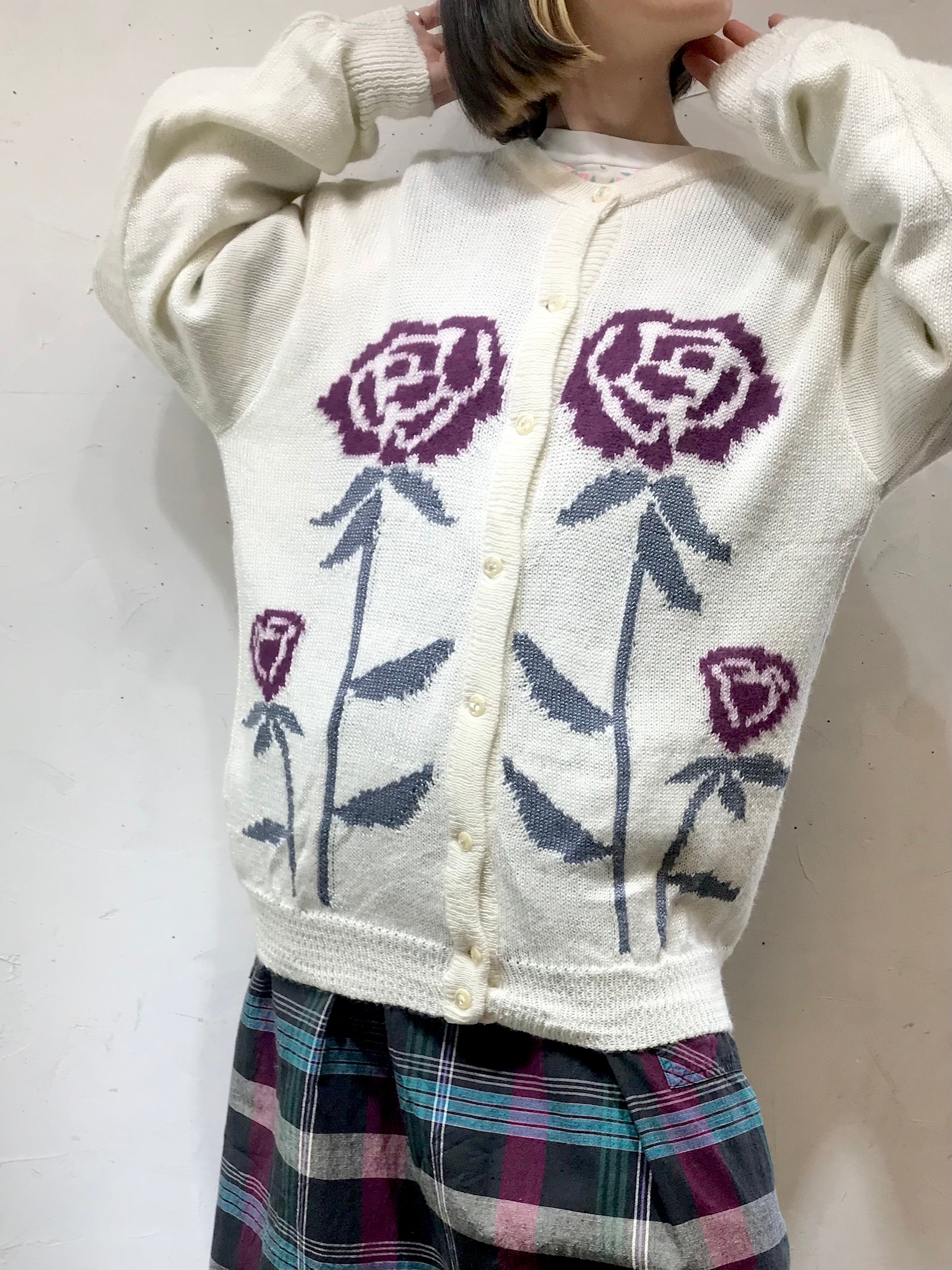 Vintage Angora Knit Cardigan [A26092]