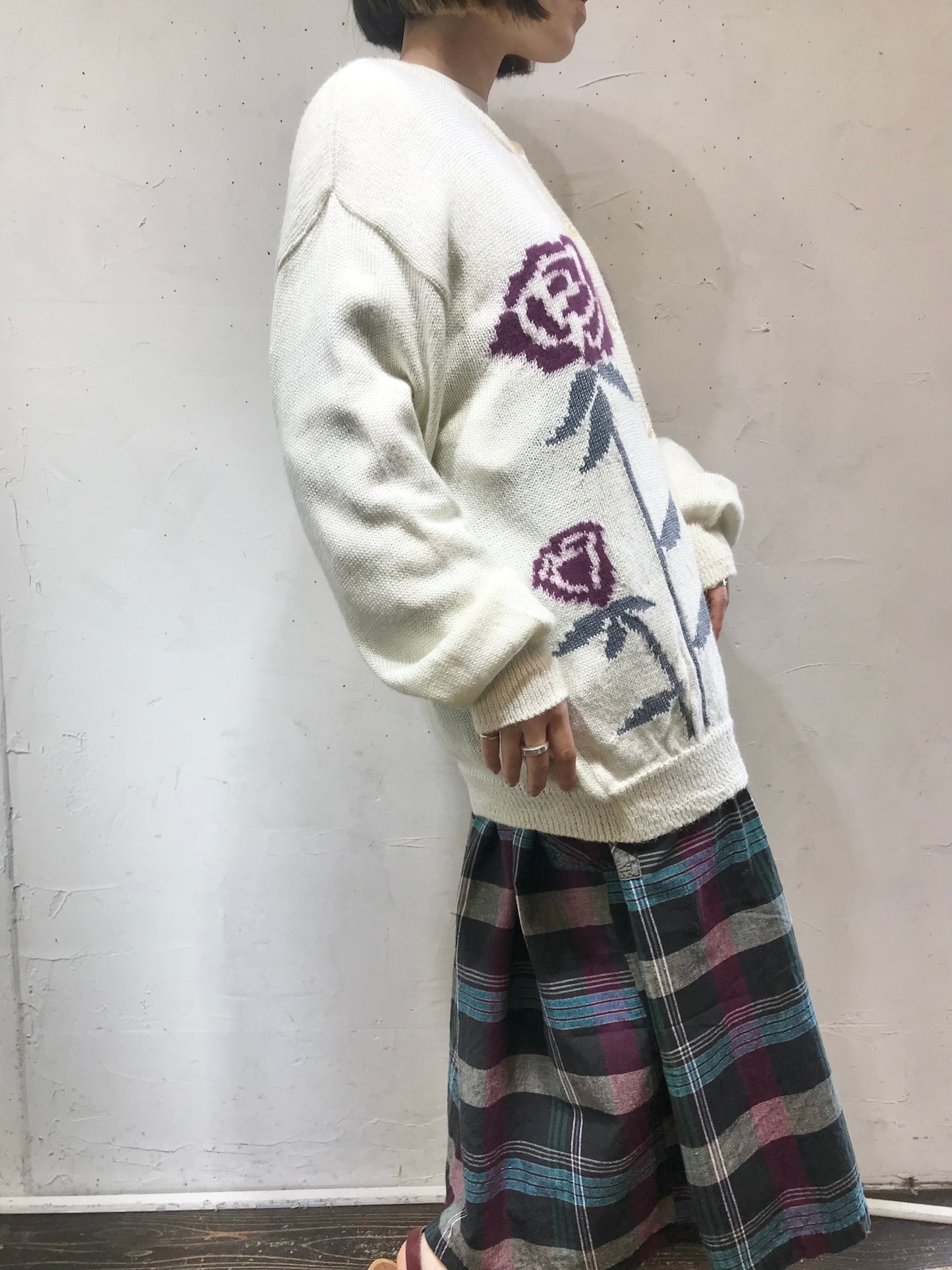 Vintage Angora Knit Cardigan [A26092]