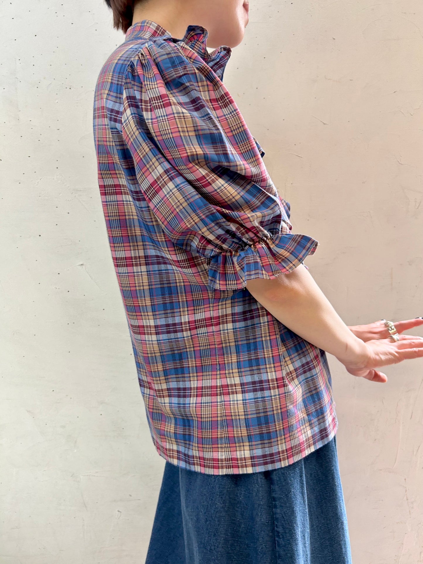 Vintage Plaid Blouse 〜Rhoda Lee〜 [E27194]