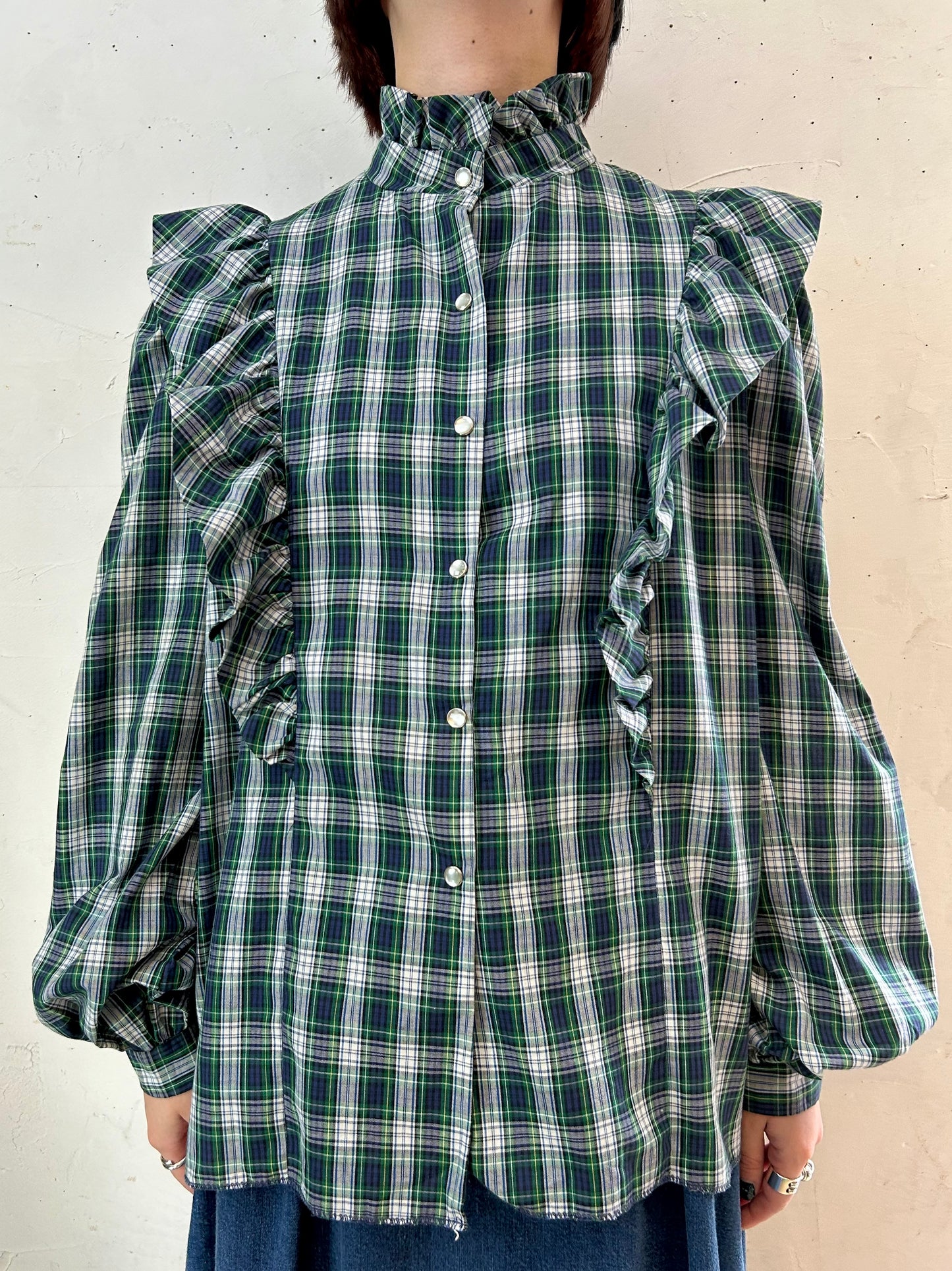 ’70s Vintage Plaid Shirt [E27195]