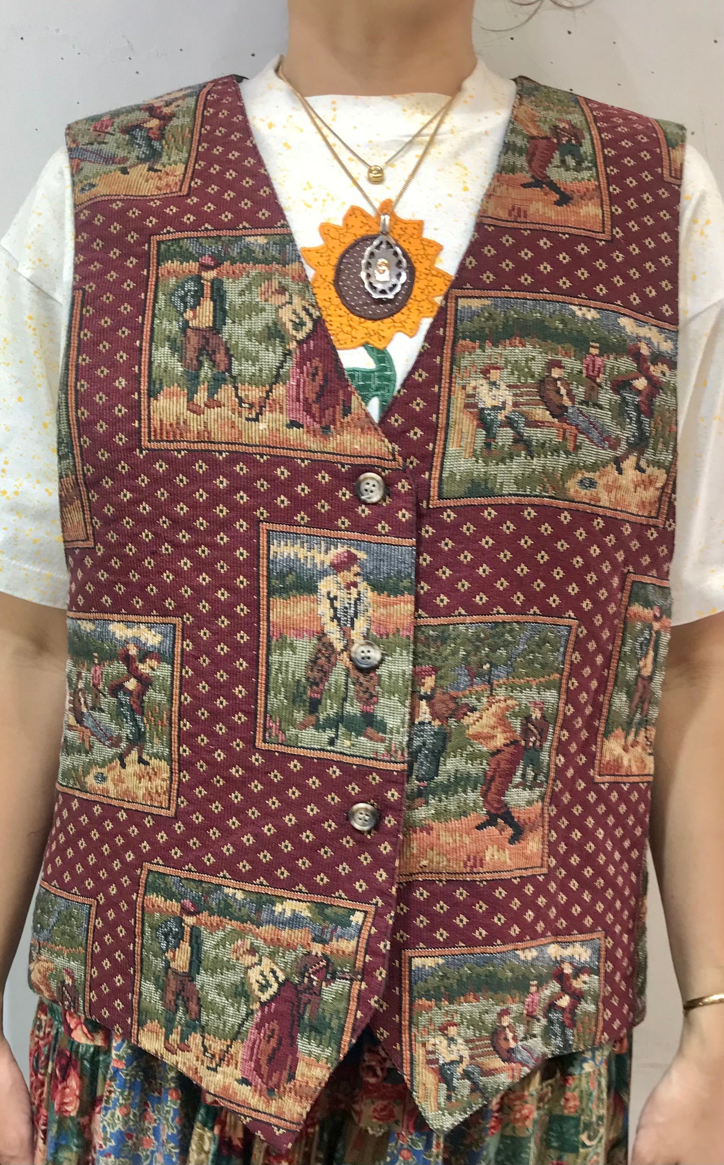 Vintage Gobelin Vest MADE IN USA [H24775]
