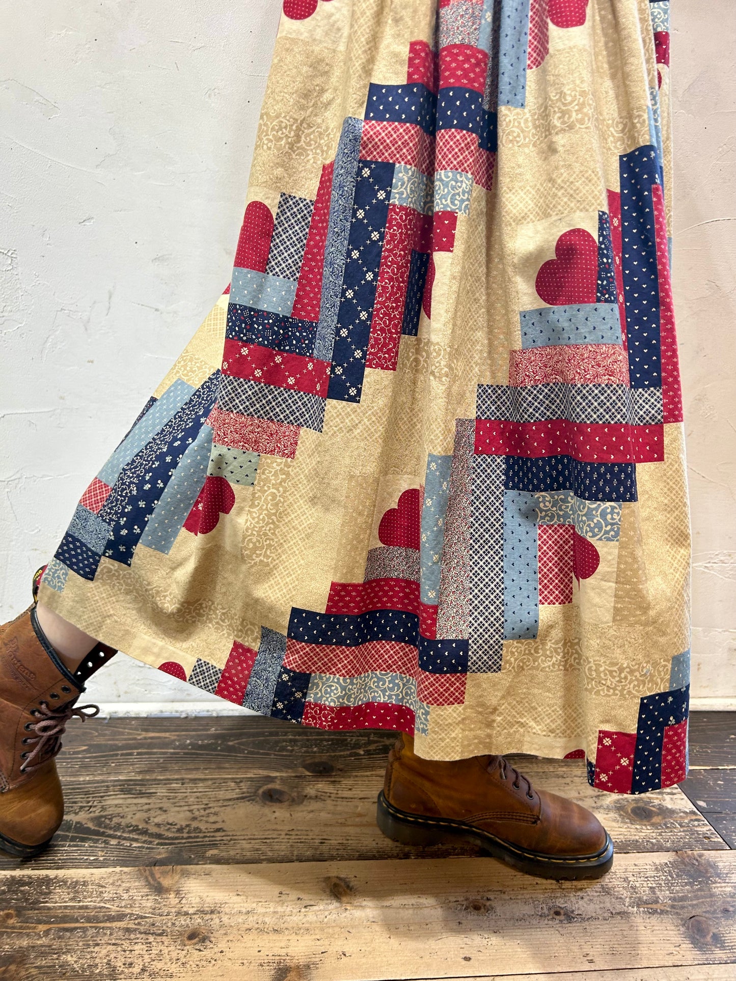 70s Vintage Patchwork Pattern Skirt [AA25922]