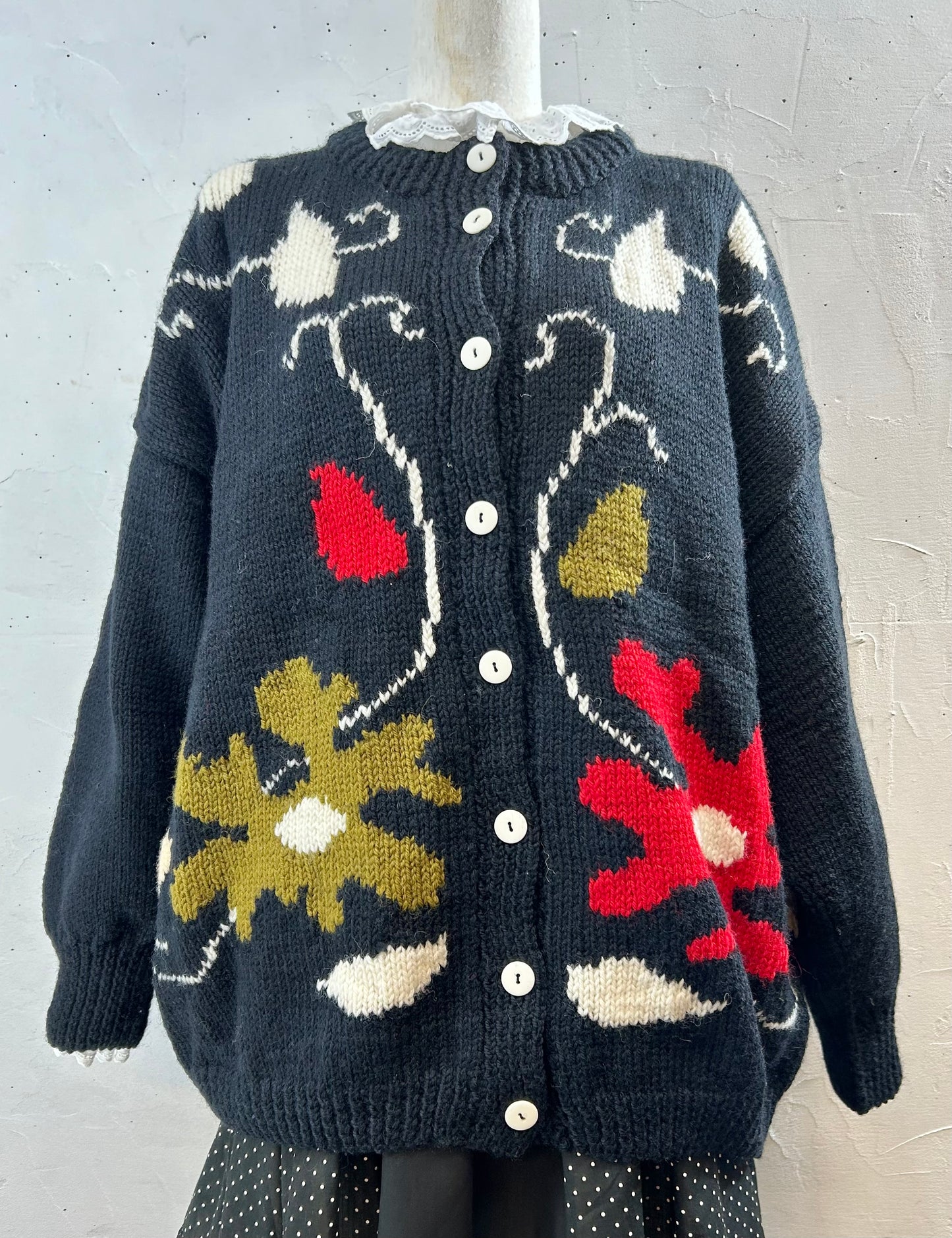 Vintage Hand Knit Cardigan [I28515]