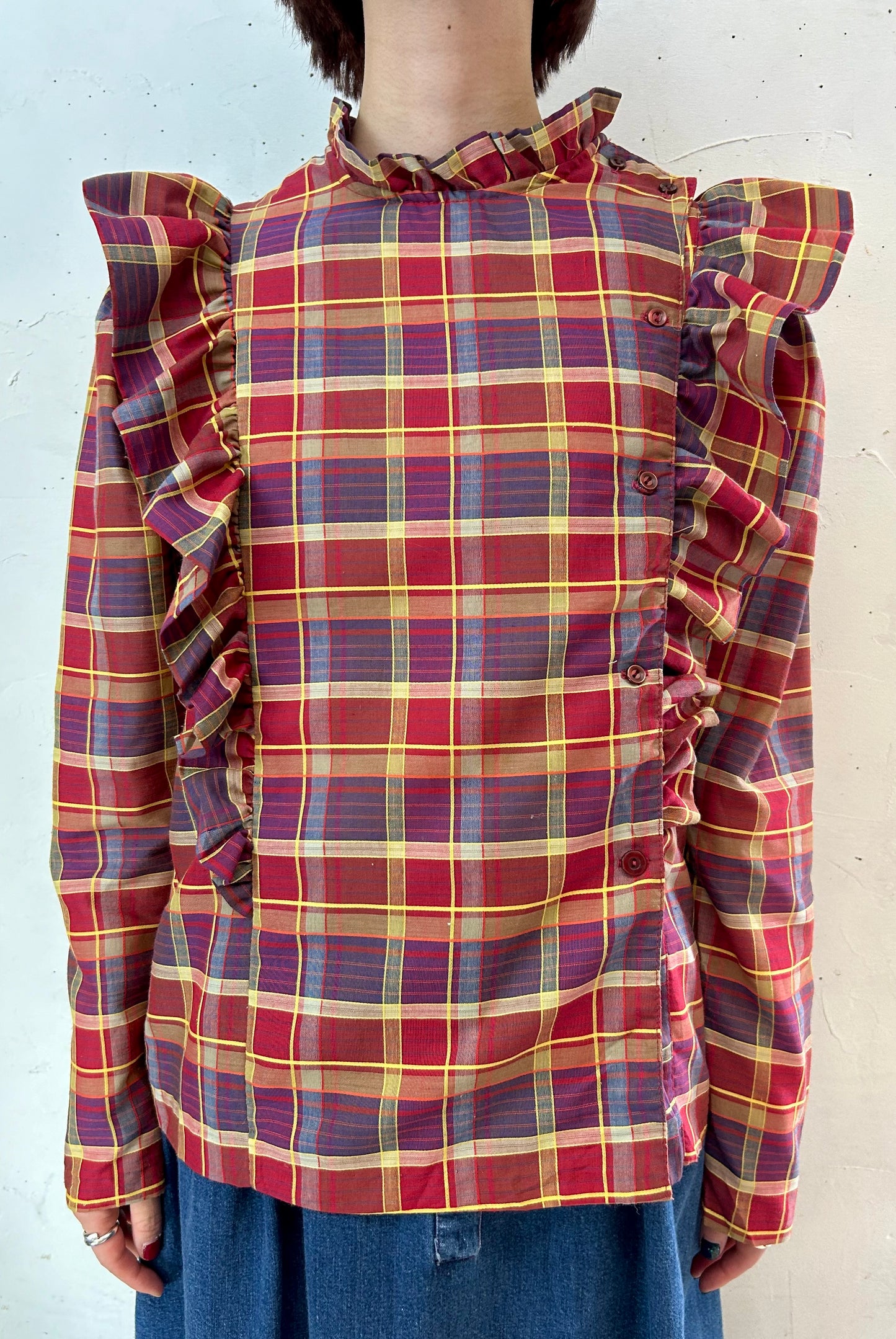 Vintage Plaid Blouse [E27196]