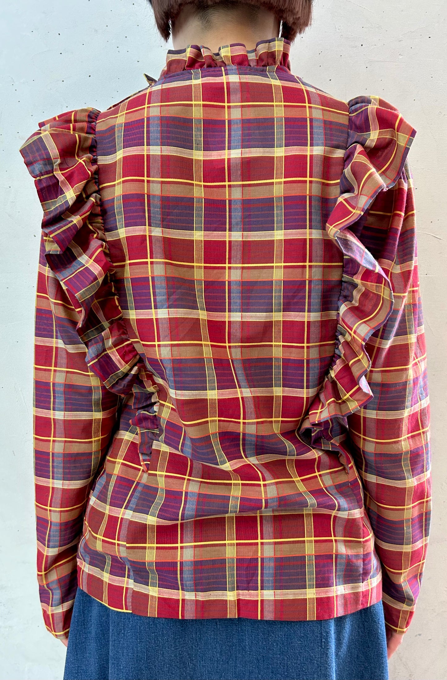 Vintage Plaid Blouse [E27196]