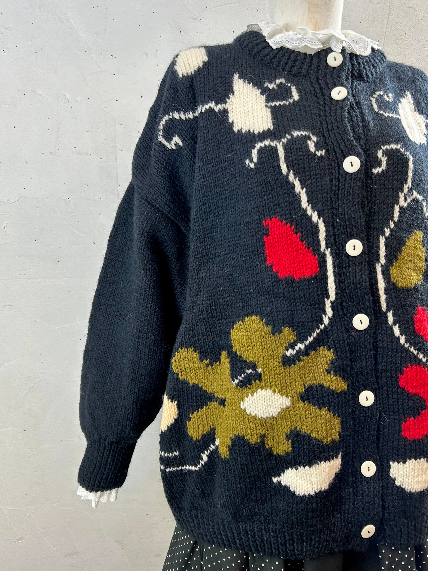 Vintage Hand Knit Cardigan [I28515]