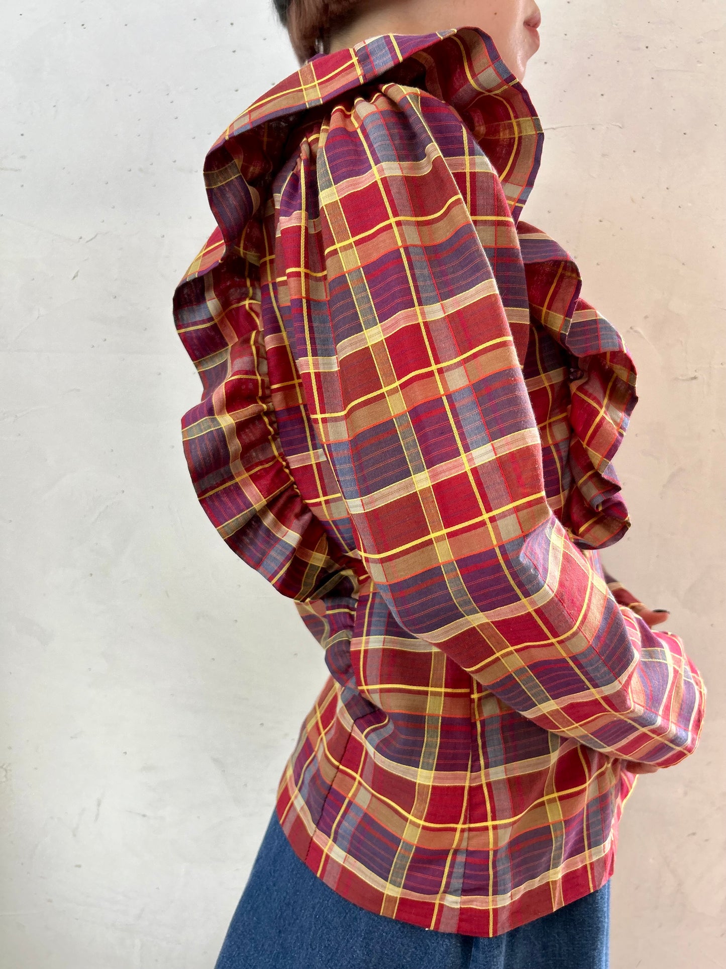 Vintage Plaid Blouse [E27196]