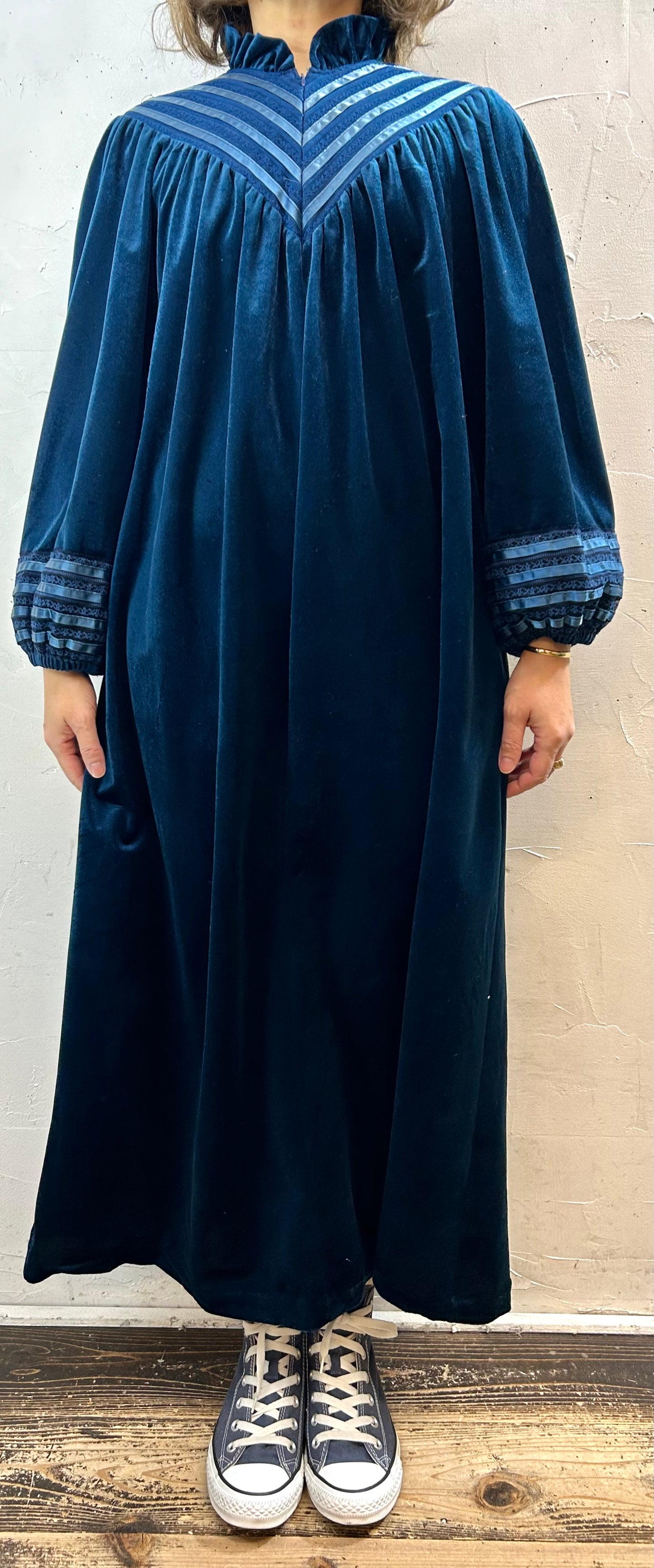 Vintage Velours Dress MADE IN USA [K28965]