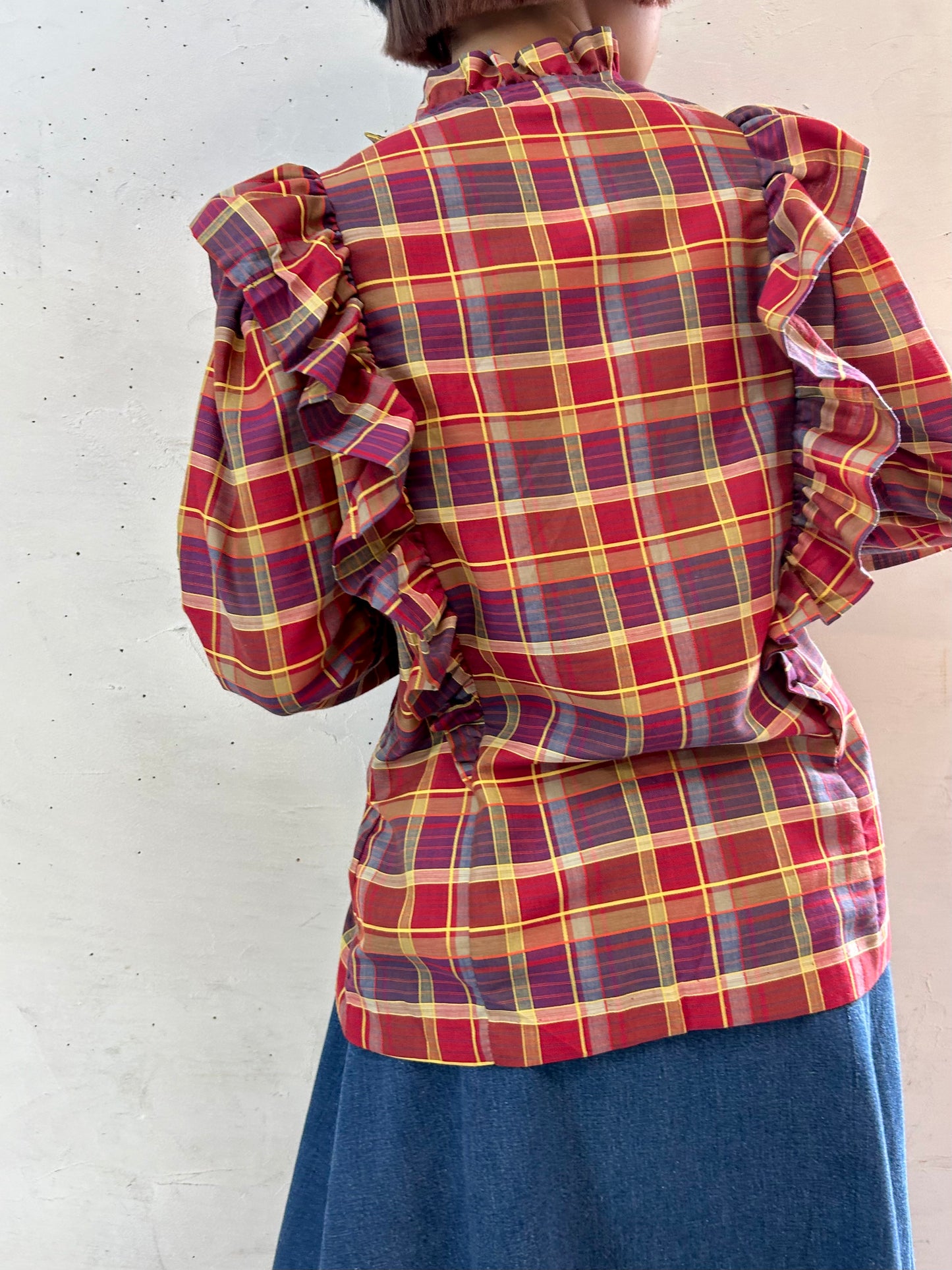 Vintage Plaid Blouse [E27196]