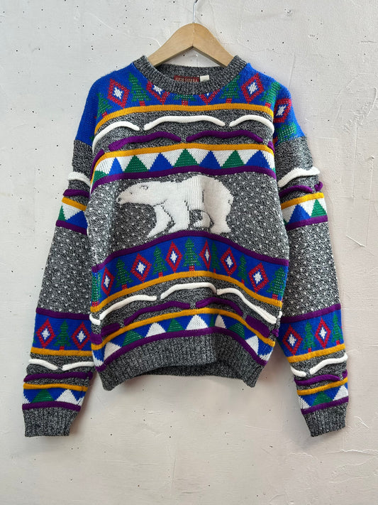 ’80s Vintage Fancy Knit Sweater［L29192]