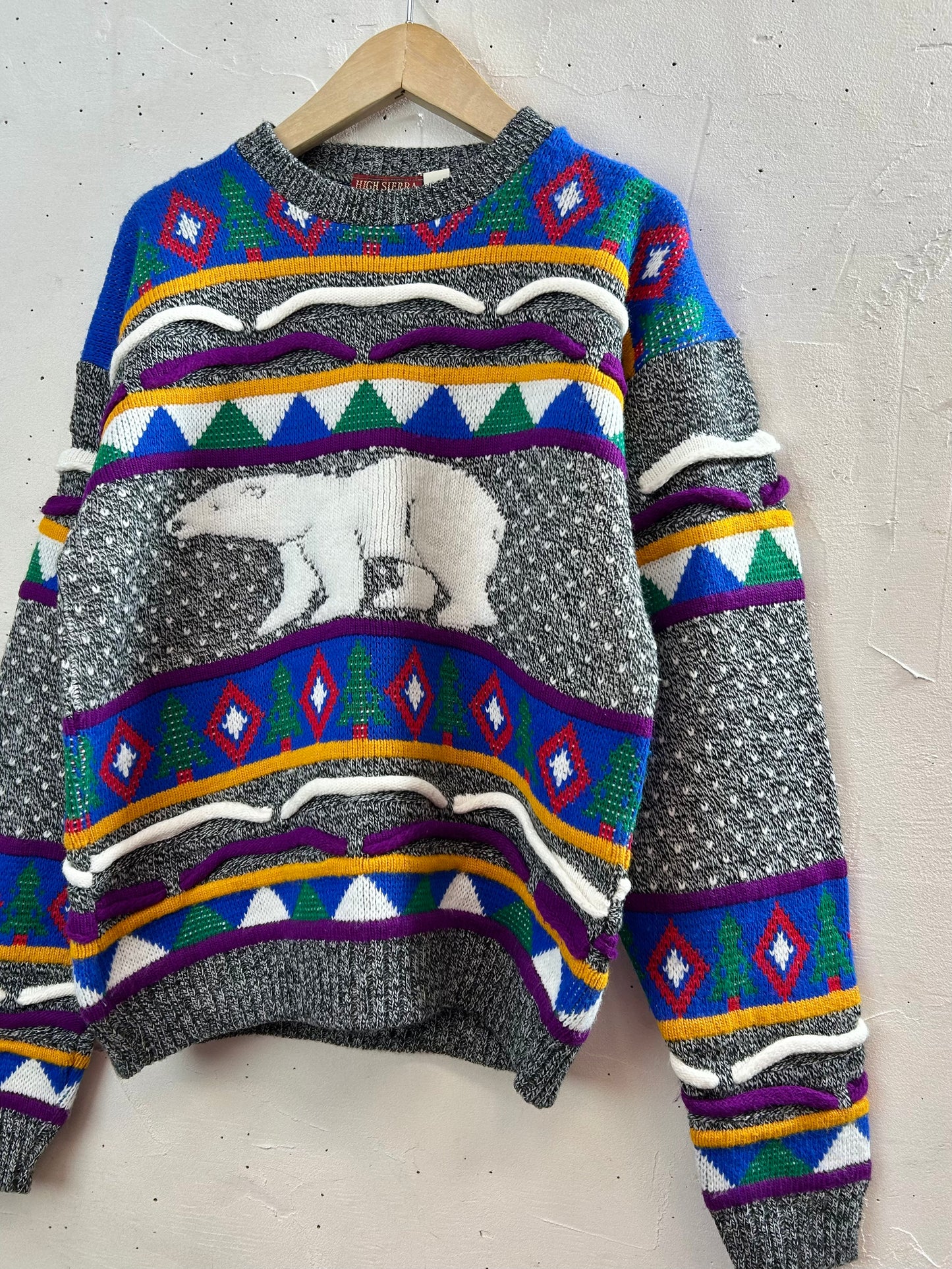 ’80s Vintage Fancy Knit Sweater［L29192]