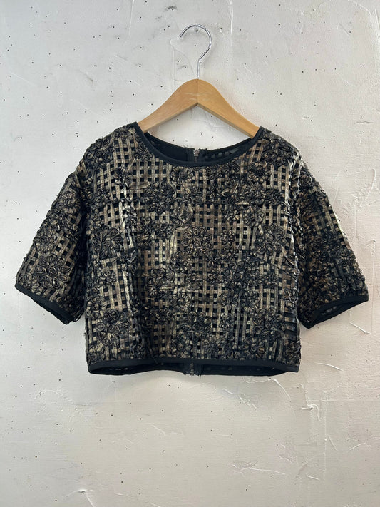 Vintage Cord Embroidery Tops [D30042]