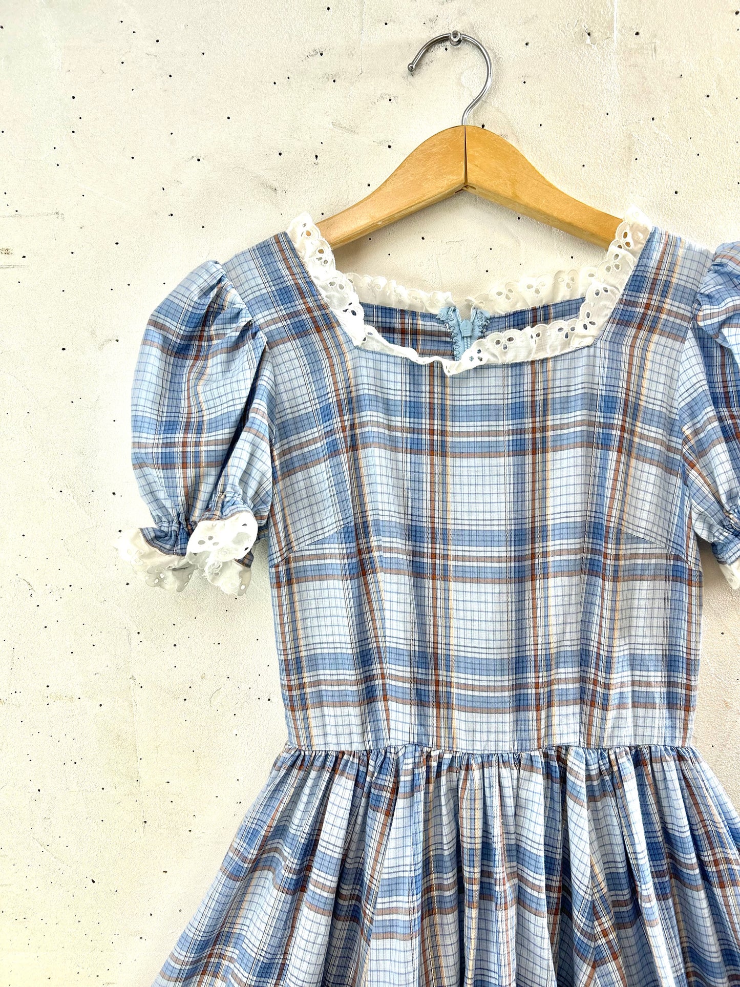 '70s Vintage plaid Dress [E30249]