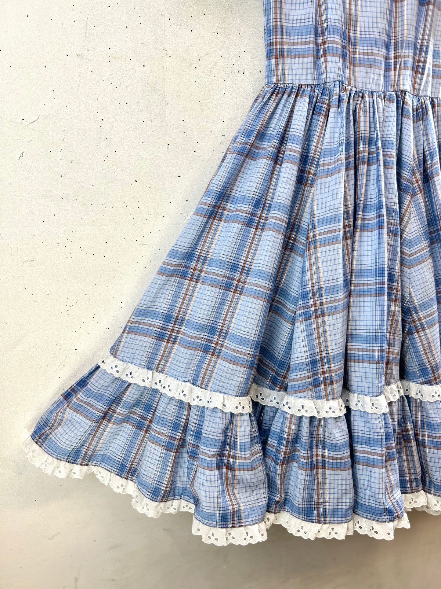 '70s Vintage plaid Dress [E30249]