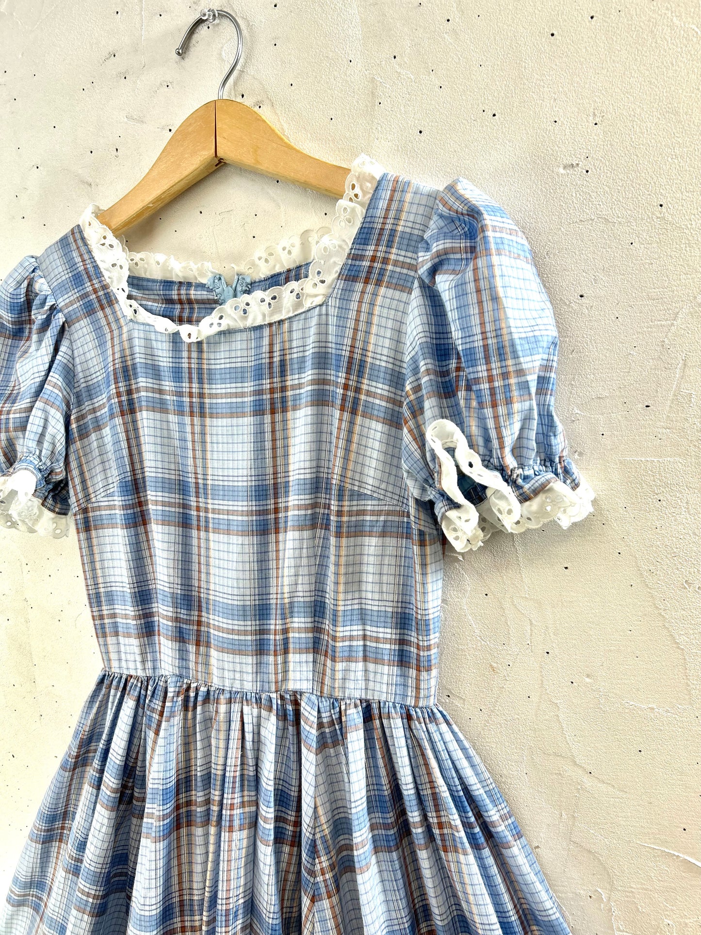 '70s Vintage plaid Dress [E30249]