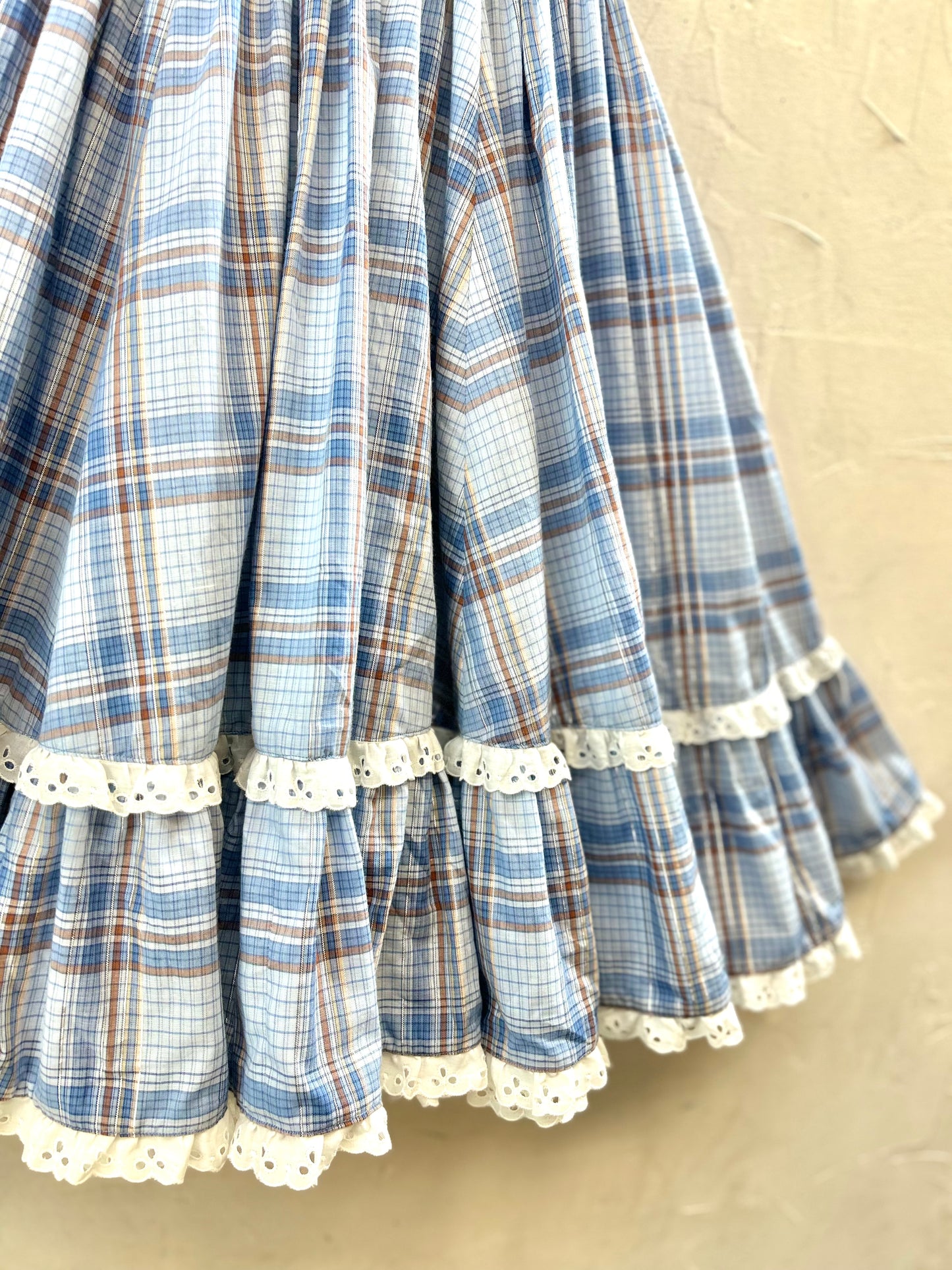 '70s Vintage plaid Dress [E30249]