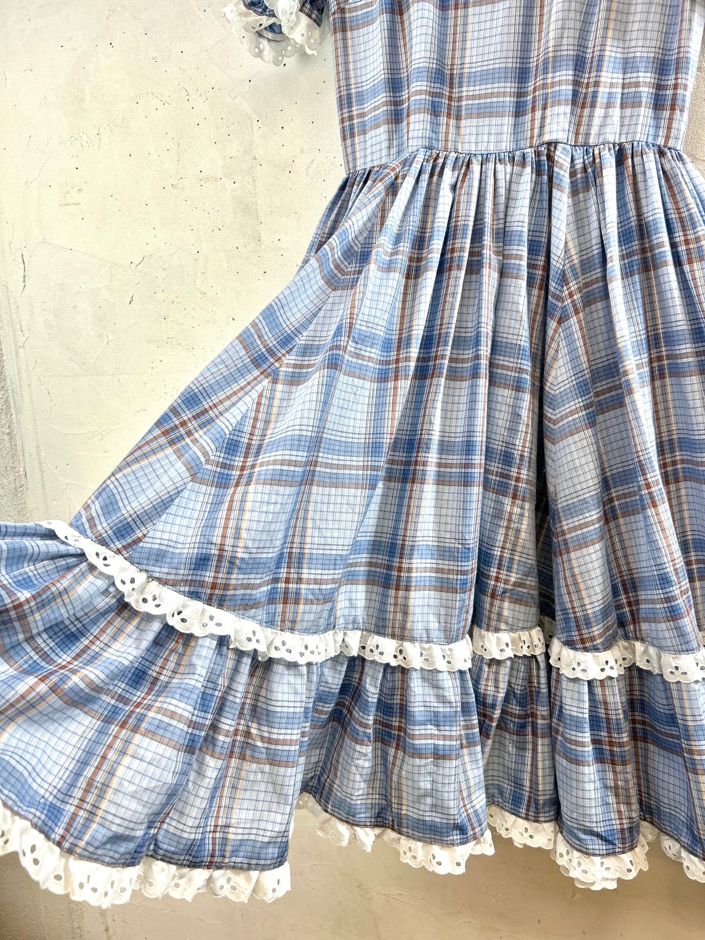 '70s Vintage plaid Dress [E30249]