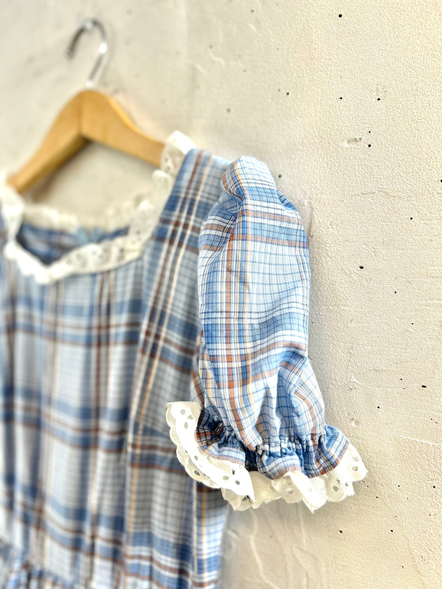 '70s Vintage plaid Dress [E30249]