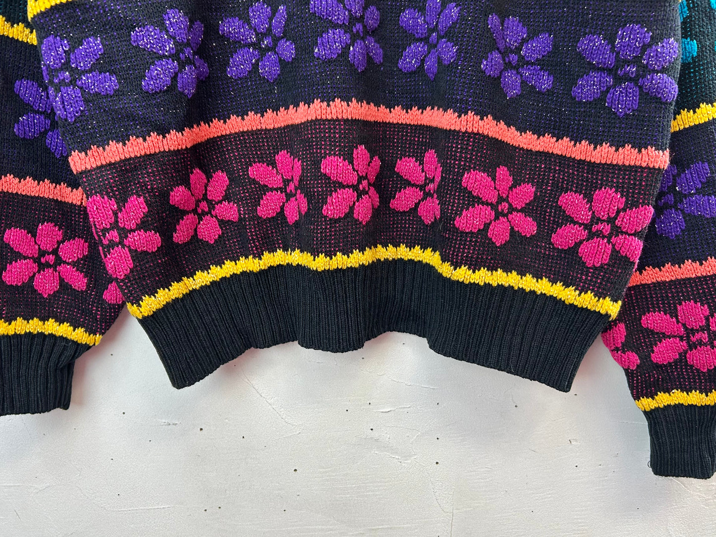 ’80s Vintage Fancy Knit Sweater MADE IN USA［L29191]