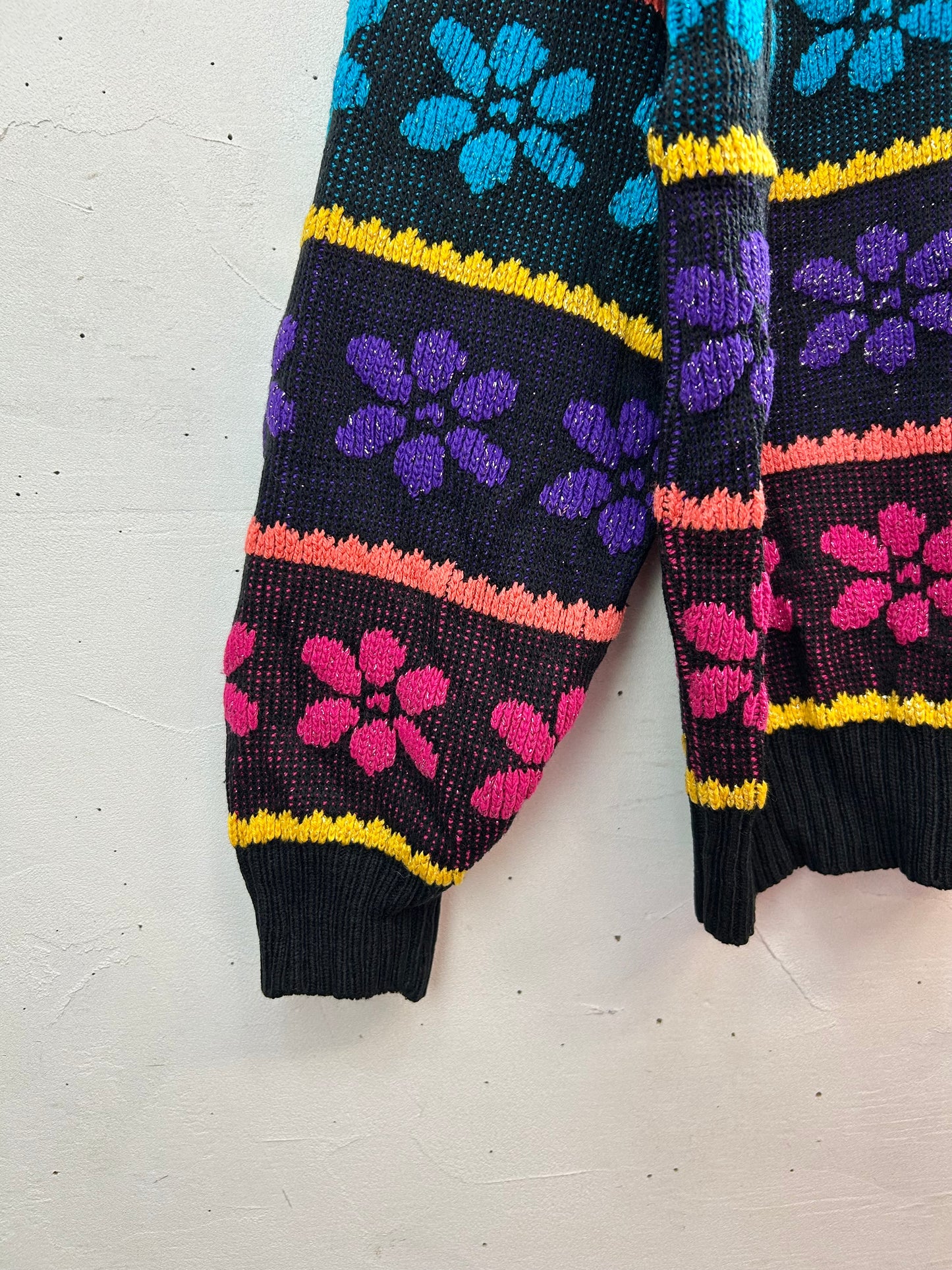 ’80s Vintage Fancy Knit Sweater MADE IN USA［L29191]