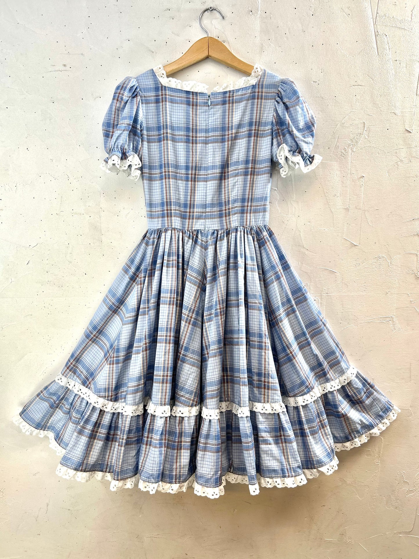 '70s Vintage plaid Dress [E30249]