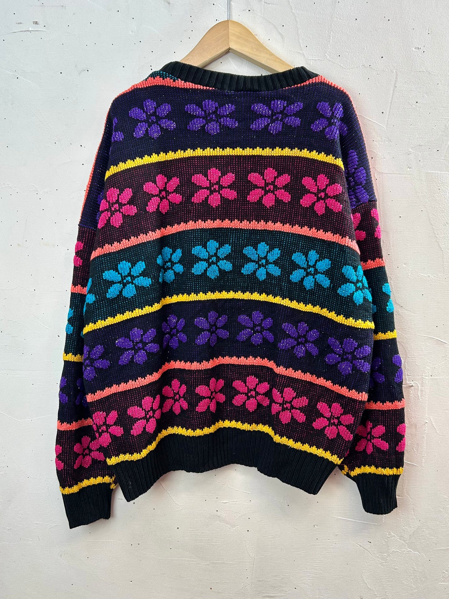 ’80s Vintage Fancy Knit Sweater MADE IN USA［L29191]