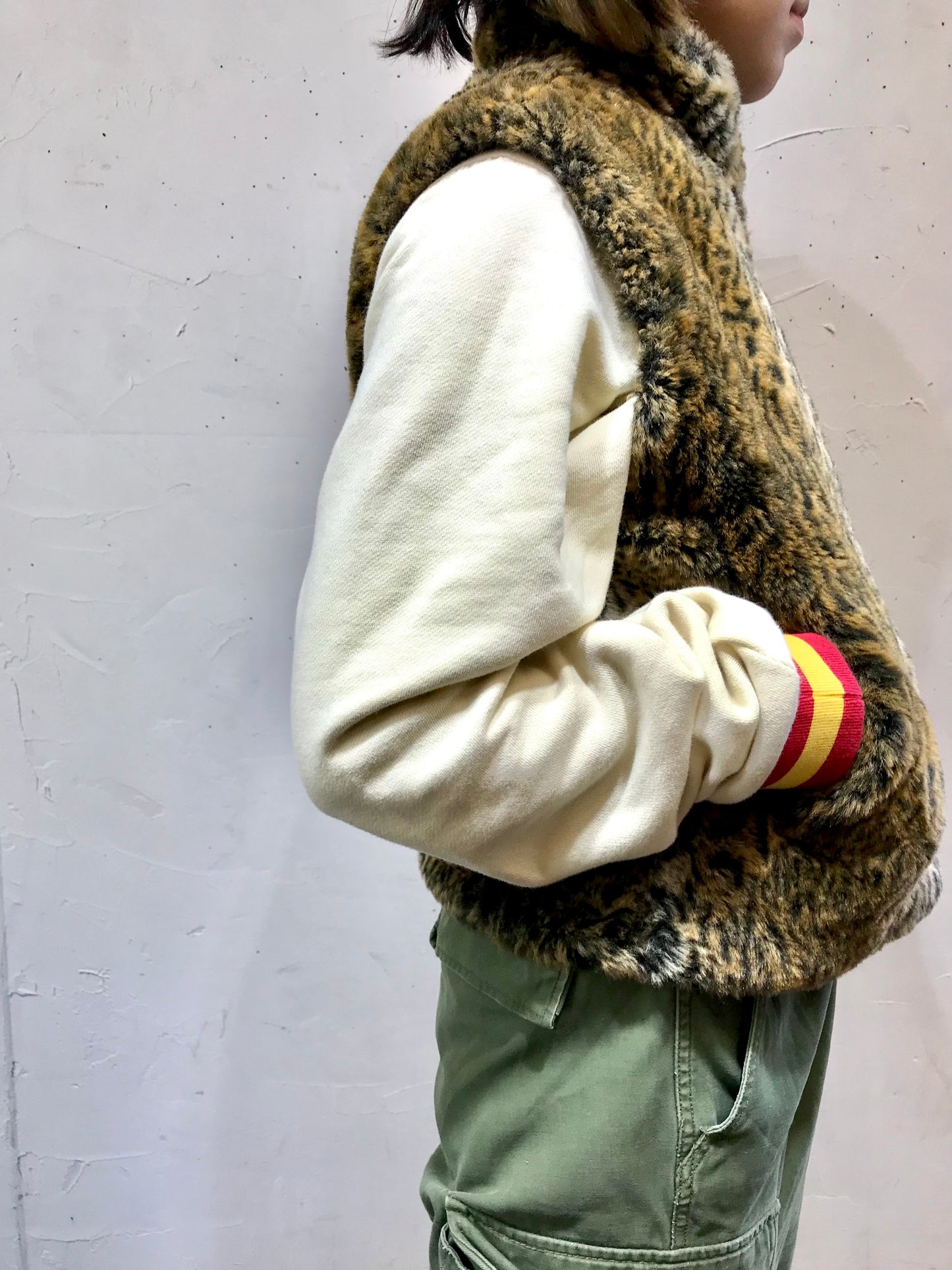Vintage Eco Fur Vest [K25681]