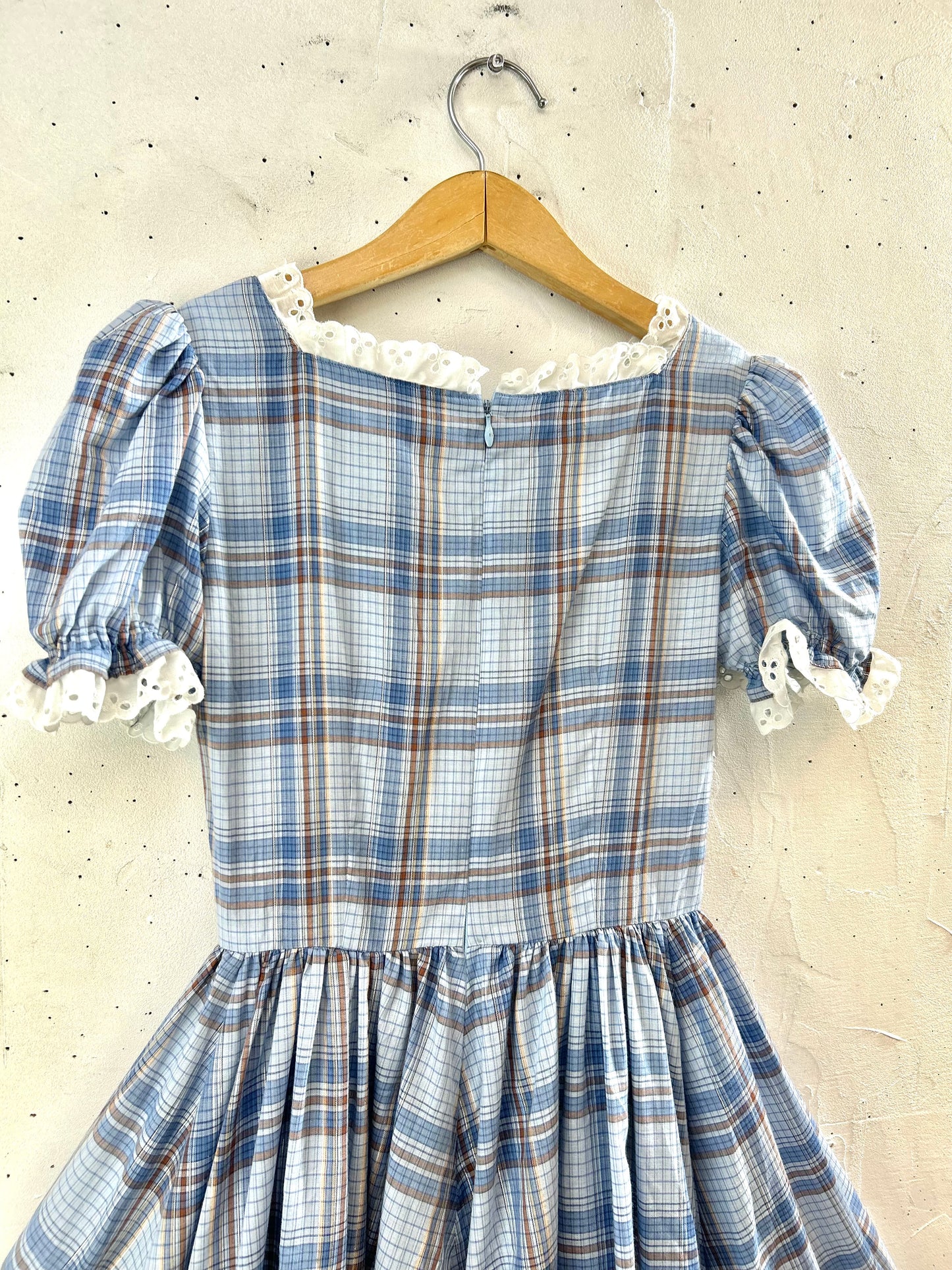 '70s Vintage plaid Dress [E30249]