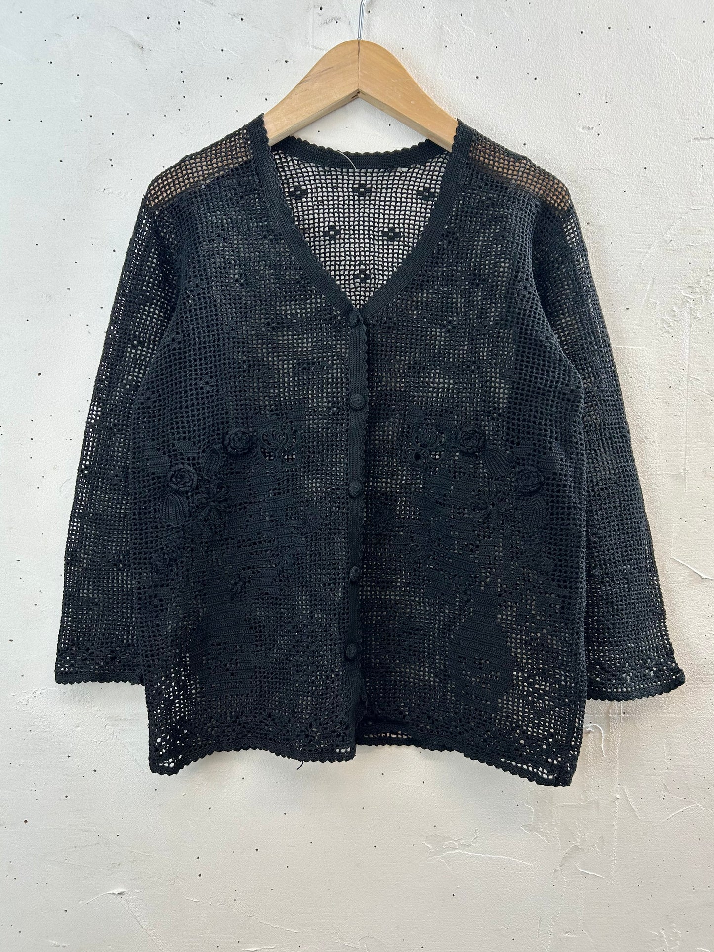 Vintage Crochet Knit Cardigan [D30039]