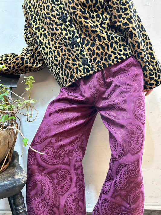 Vintage Jacquard Wide Pants 〜Amy NIna〜 [J25394]