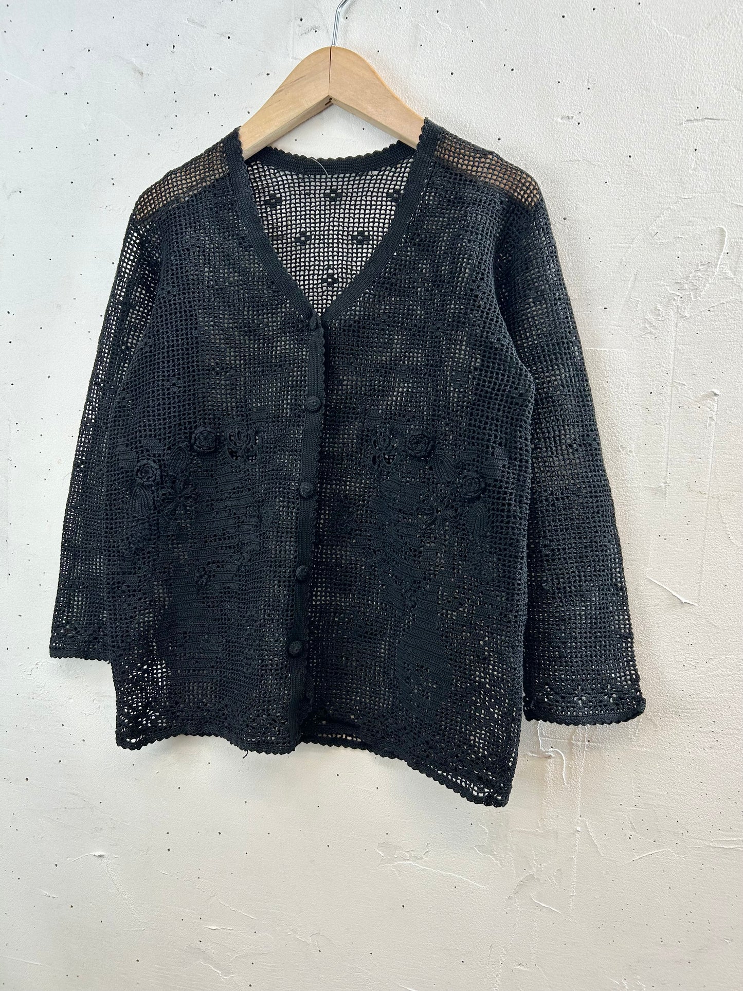Vintage Crochet Knit Cardigan [D30039]