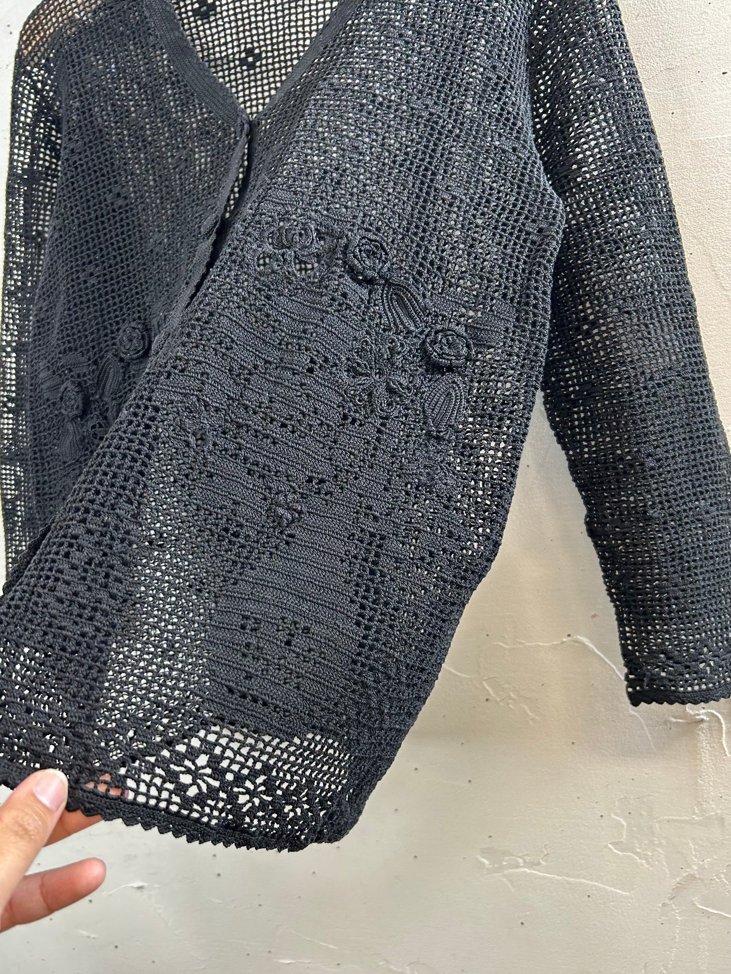 Vintage Crochet Knit Cardigan [D30039]