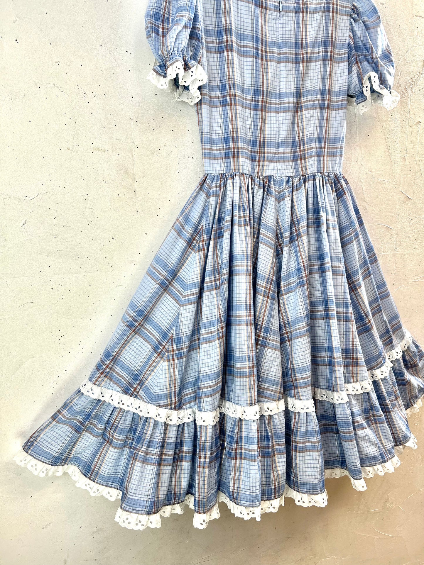 '70s Vintage plaid Dress [E30249]