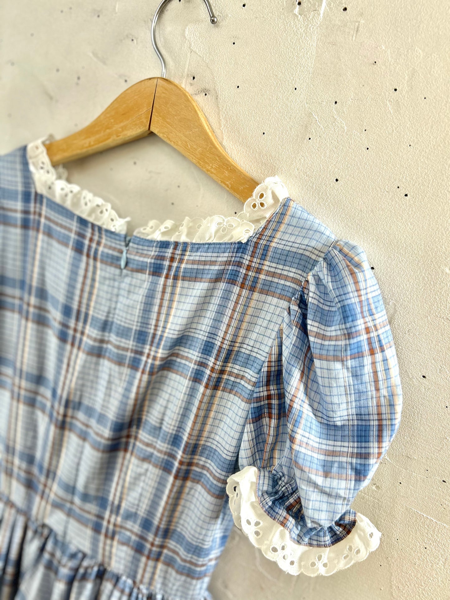 '70s Vintage plaid Dress [E30249]
