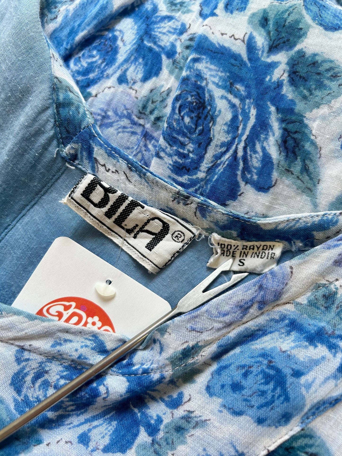 Vintage Indian Rayon Dress 〜BILA〜 [D26769]