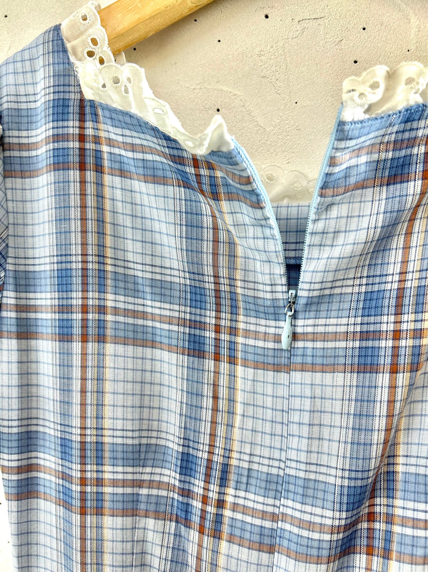 '70s Vintage plaid Dress [E30249]