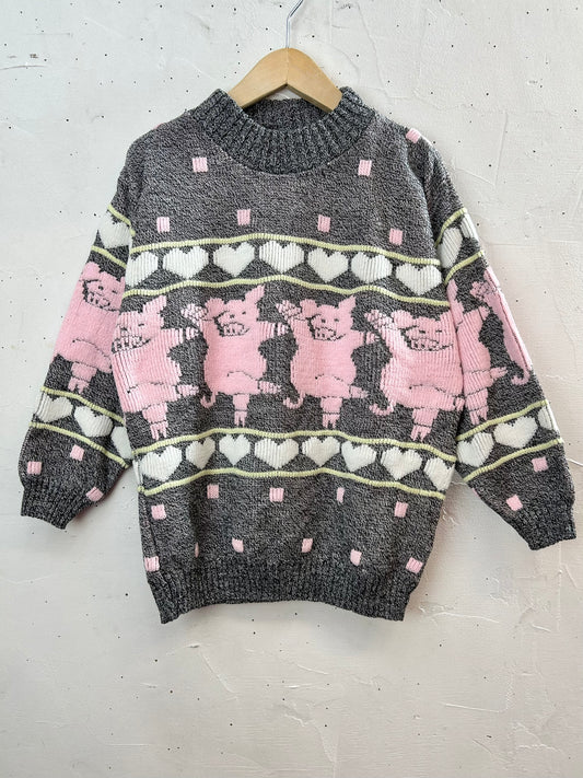 ’80s Vintage Fancy Knit Sweater [L29194]