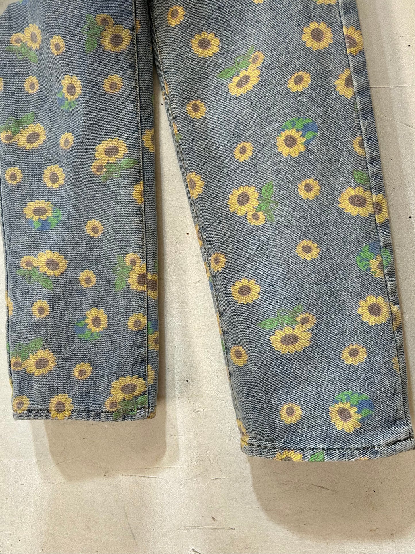Vintage Sunflower Denim Pants [D26767]