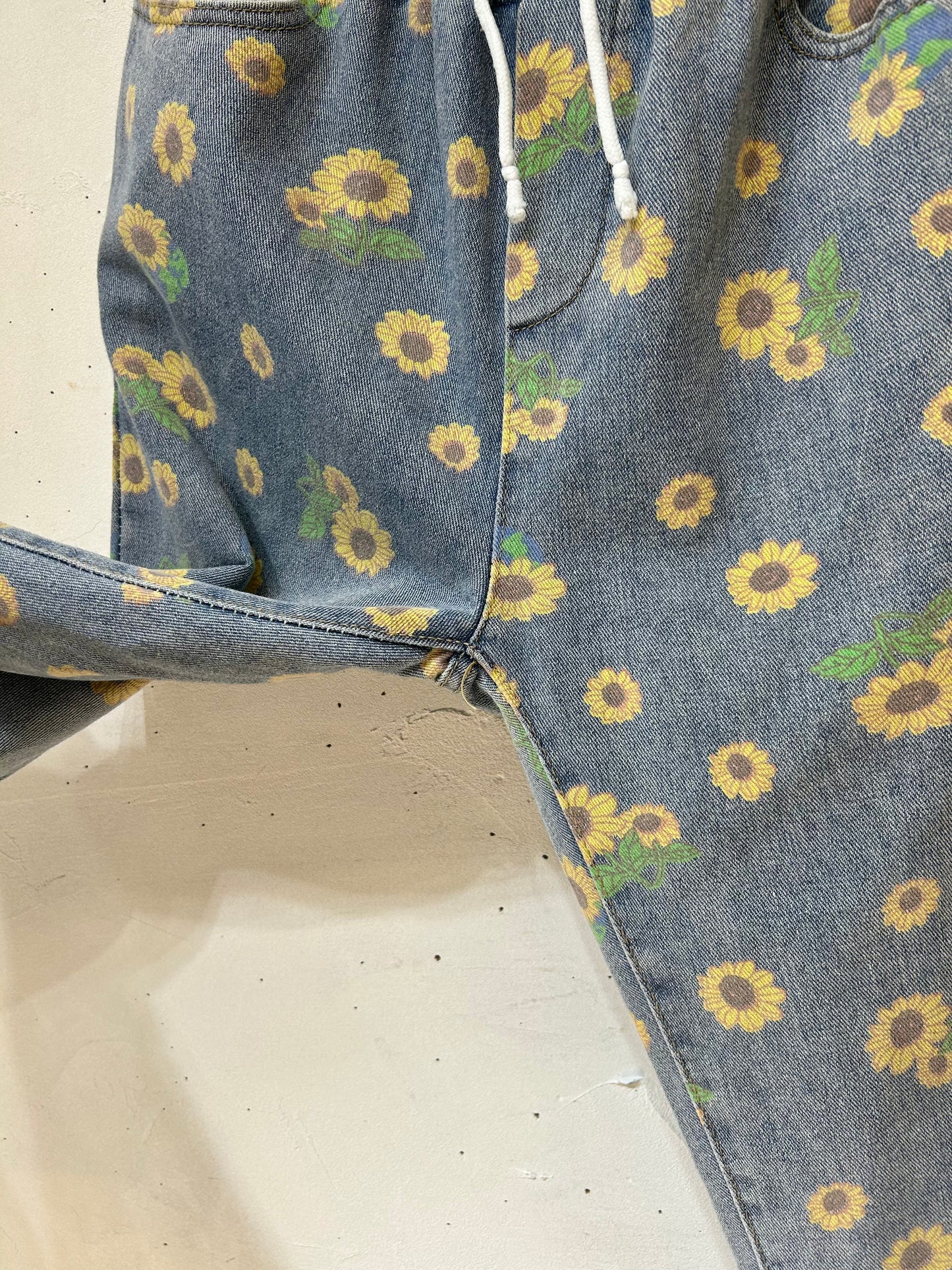 Vintage Sunflower Denim Pants [D26767]