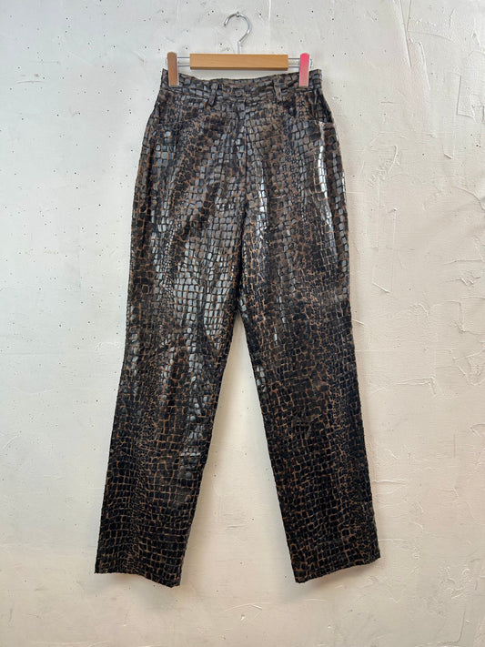 Vintage Eco Leather Pants [D30041]