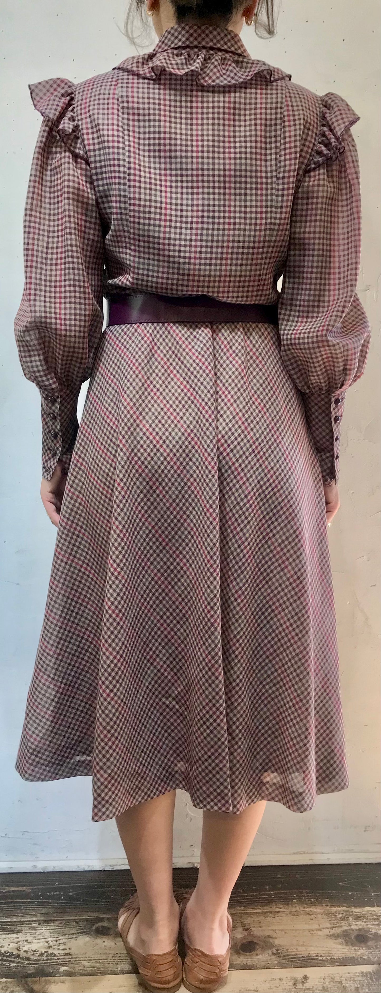 Vintage Plaid Dress [H24780]