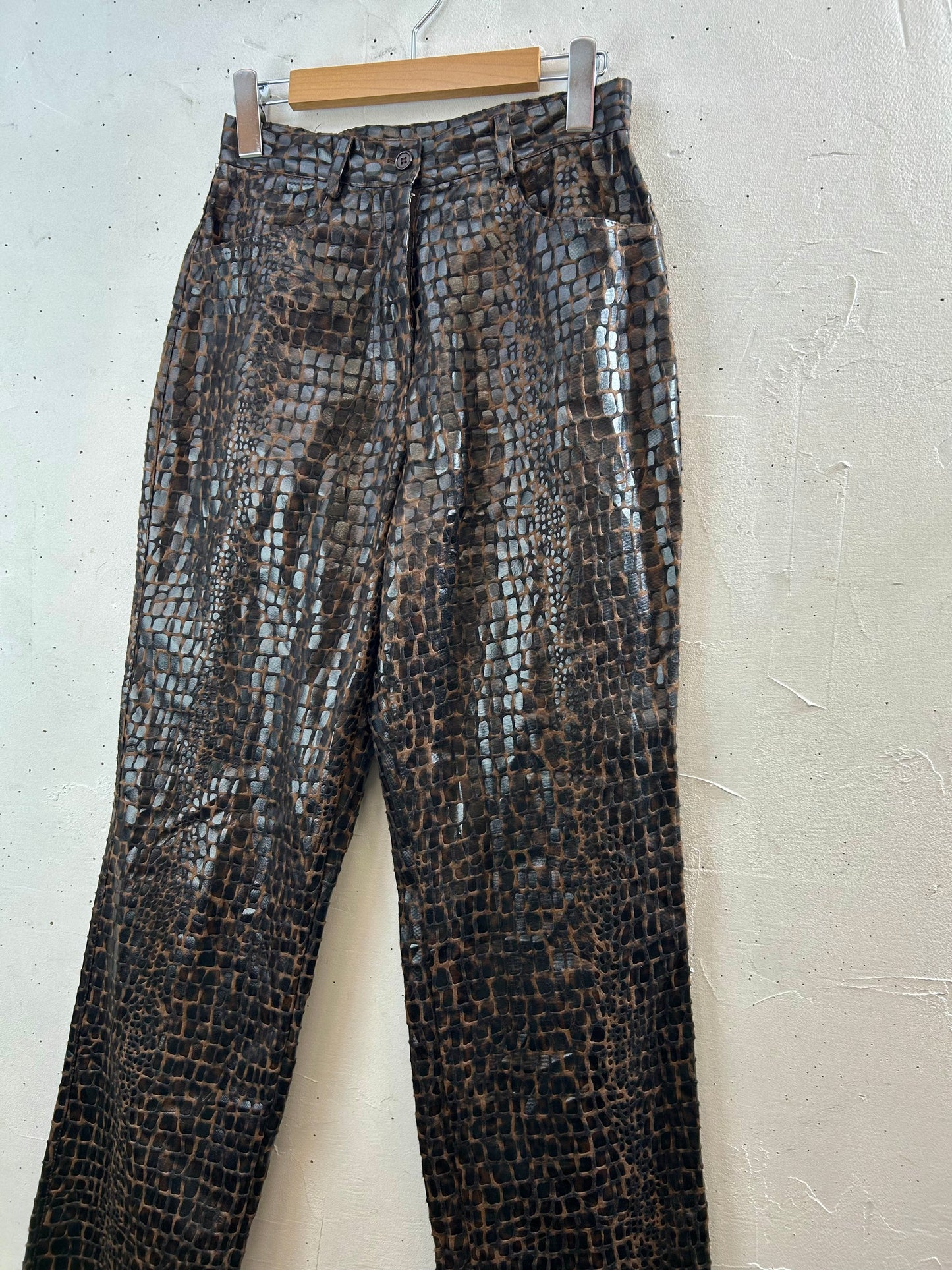Vintage Eco Leather Pants [D30041]