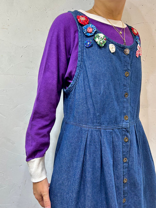 Vintage Denim Over Dress [I25036]