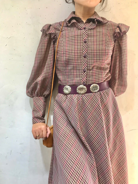 Vintage Plaid Dress [H24780]